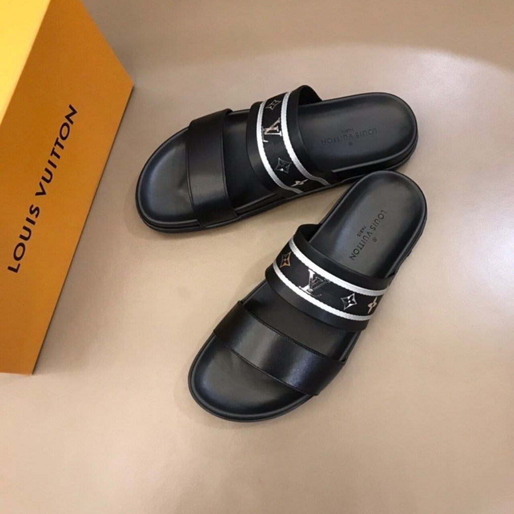 Louis Vuitton Double Strap Mules Mens Sandals Spring/Summer Collection Black/Silver