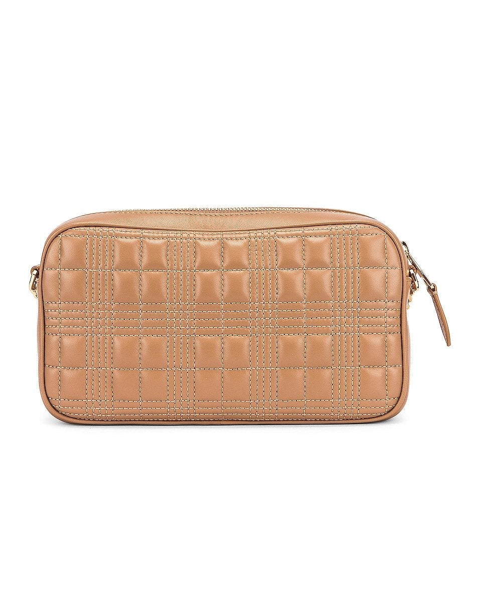 Lola Quilted Crossbody Bag in Beige