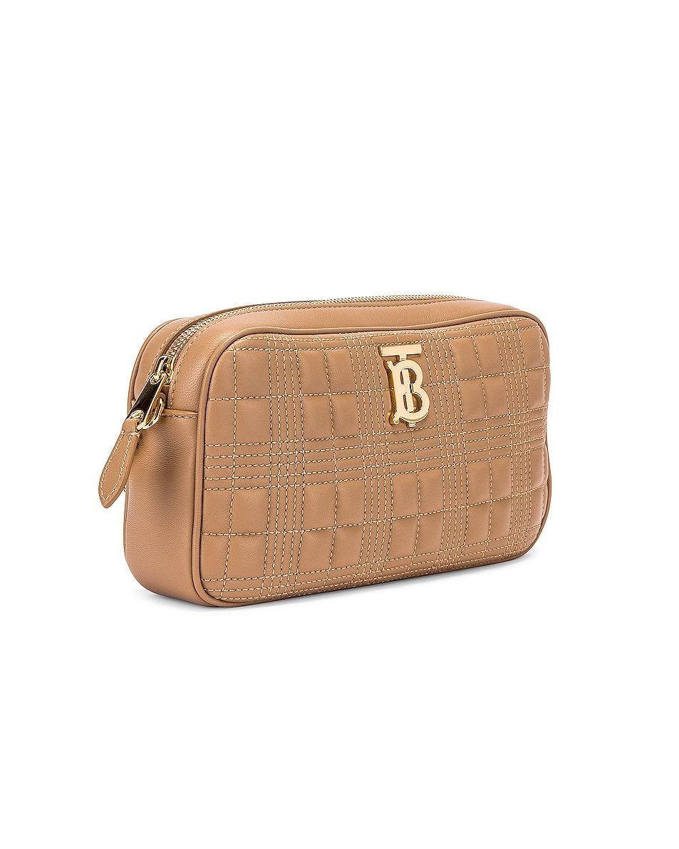 Lola Quilted Crossbody Bag in Beige