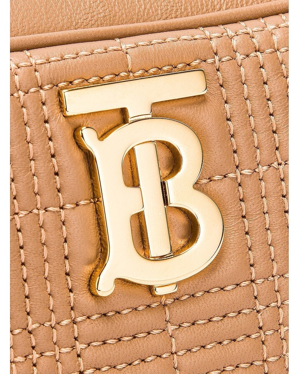 Lola Quilted Crossbody Bag in Beige