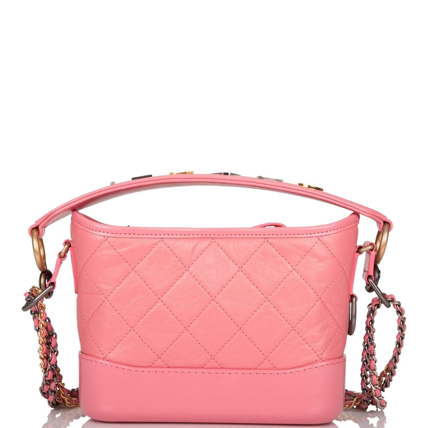 Chanel Gabrielle 20 Hobo Bag Pink Lambskin Mixed Metal Hardware
