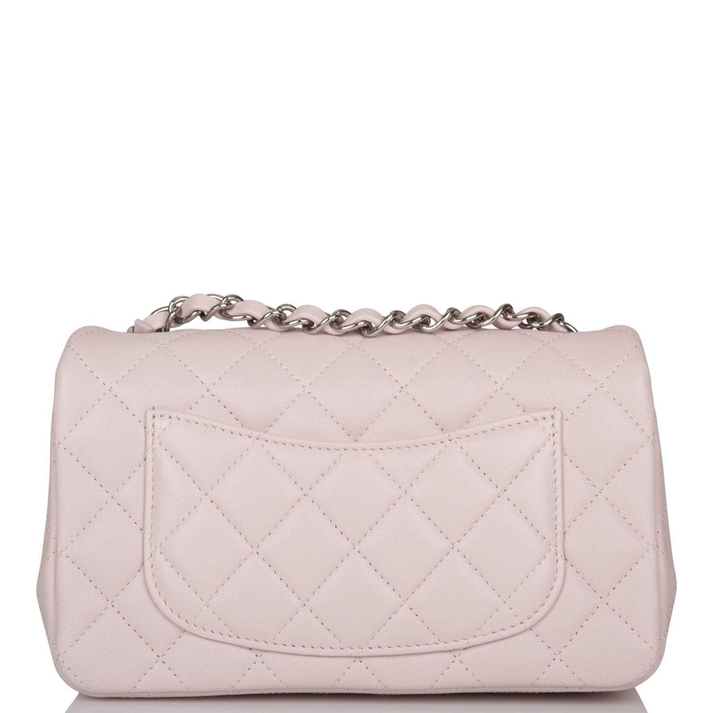 Chanel Mini Rectangular Flap Bag Light Purple Lambskin Silver Hardware