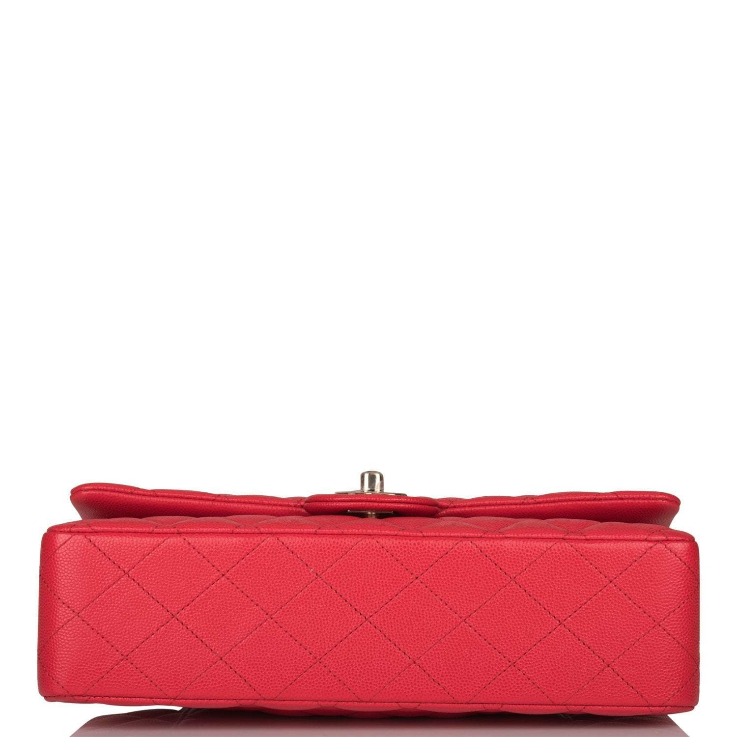 Chanel Medium Classic Double Flap Bag Pink Caviar Light Gold Hardware