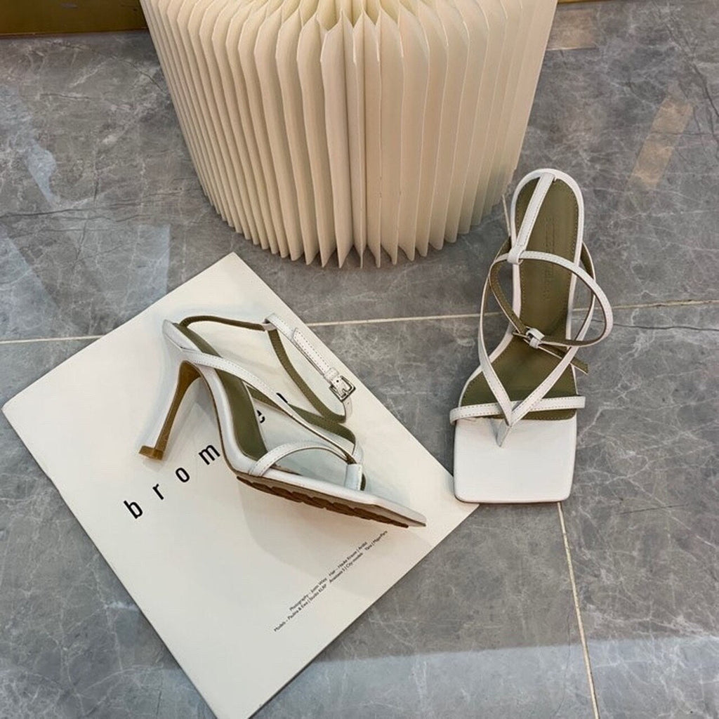 Bottega Veneta Stretch Sandals 9cm Heel Lambskin Leather Spring/Summer 2020 Collection, White