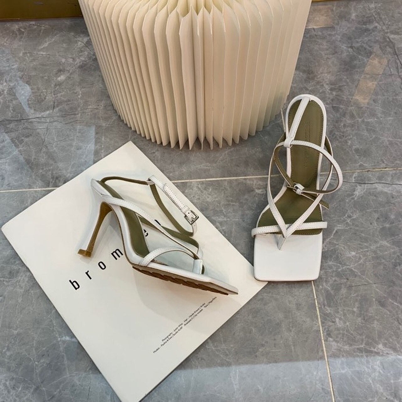 Bottega Veneta Stretch Sandals 9cm Heel Lambskin Leather Spring/Summer 2020 Collection, White