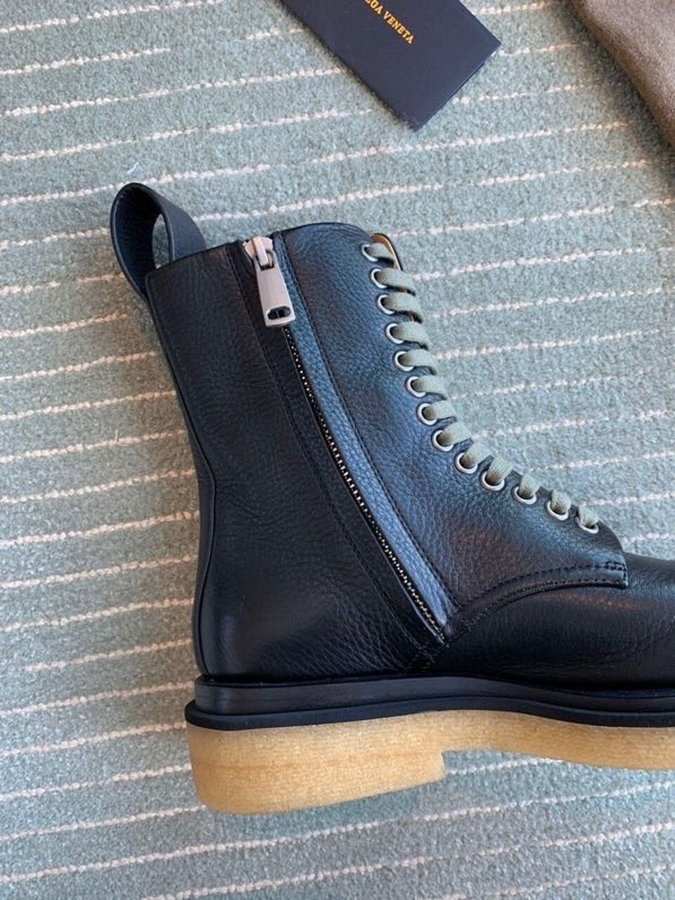 Bottega Veneta Lace Up Booties Calfskin Leather Fall/Winter 2020 Collection, Black