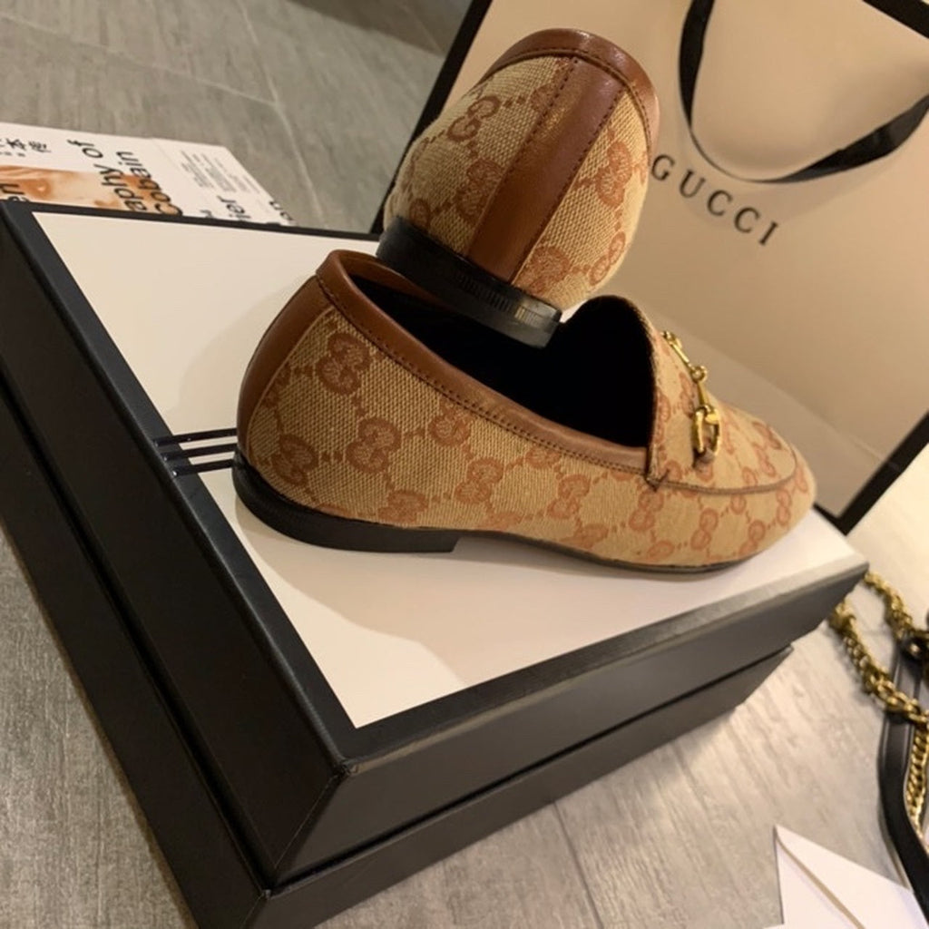 Gucci Brixton Loafers Calfskin Leather Spring/Summer Collection Beige