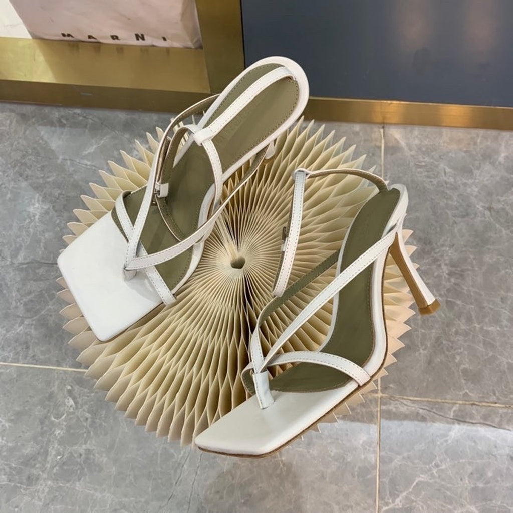Bottega Veneta Stretch Sandals 9cm Heel Lambskin Leather Spring/Summer 2020 Collection, White