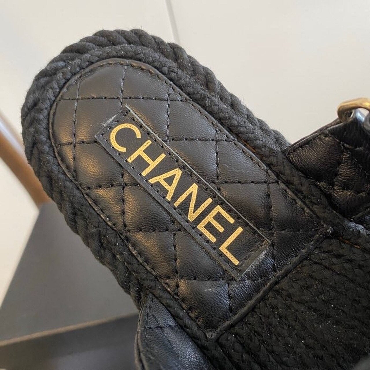 Chanel Velcro Rope Strappy Mules Calfskin Leather Spring/Summer Collection Black
