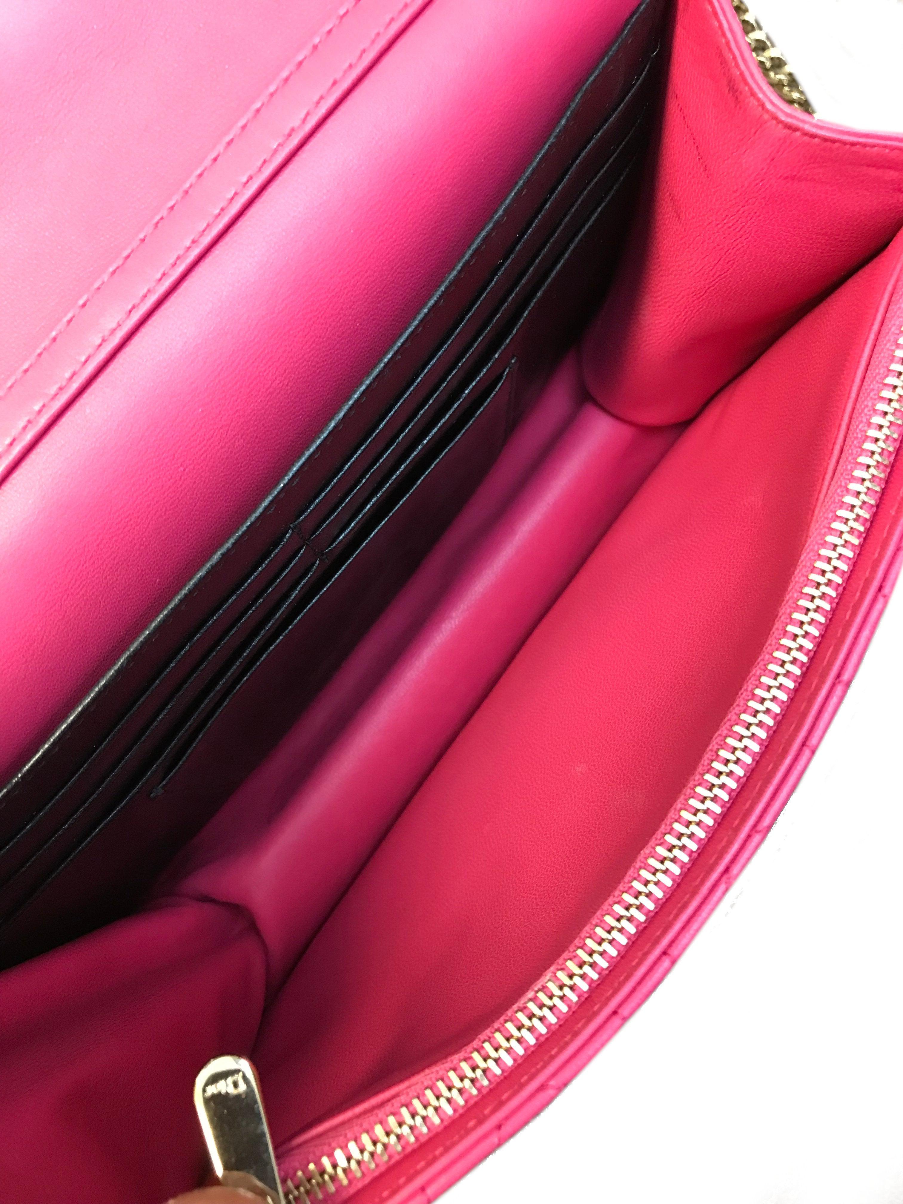 Christian Dior Cannage Quilted Leather Wallet-On-Chain Bag