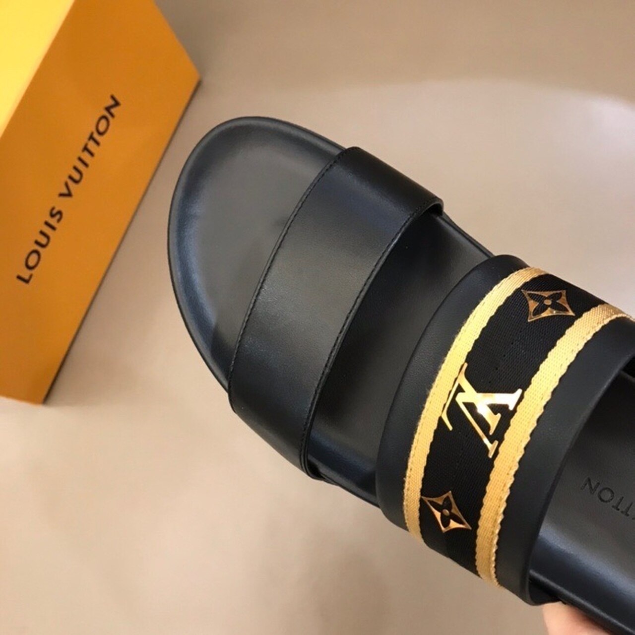 Louis Vuitton Double Strap Mules Mens Sandals Spring/Summer 2020 Collection Black/Gold