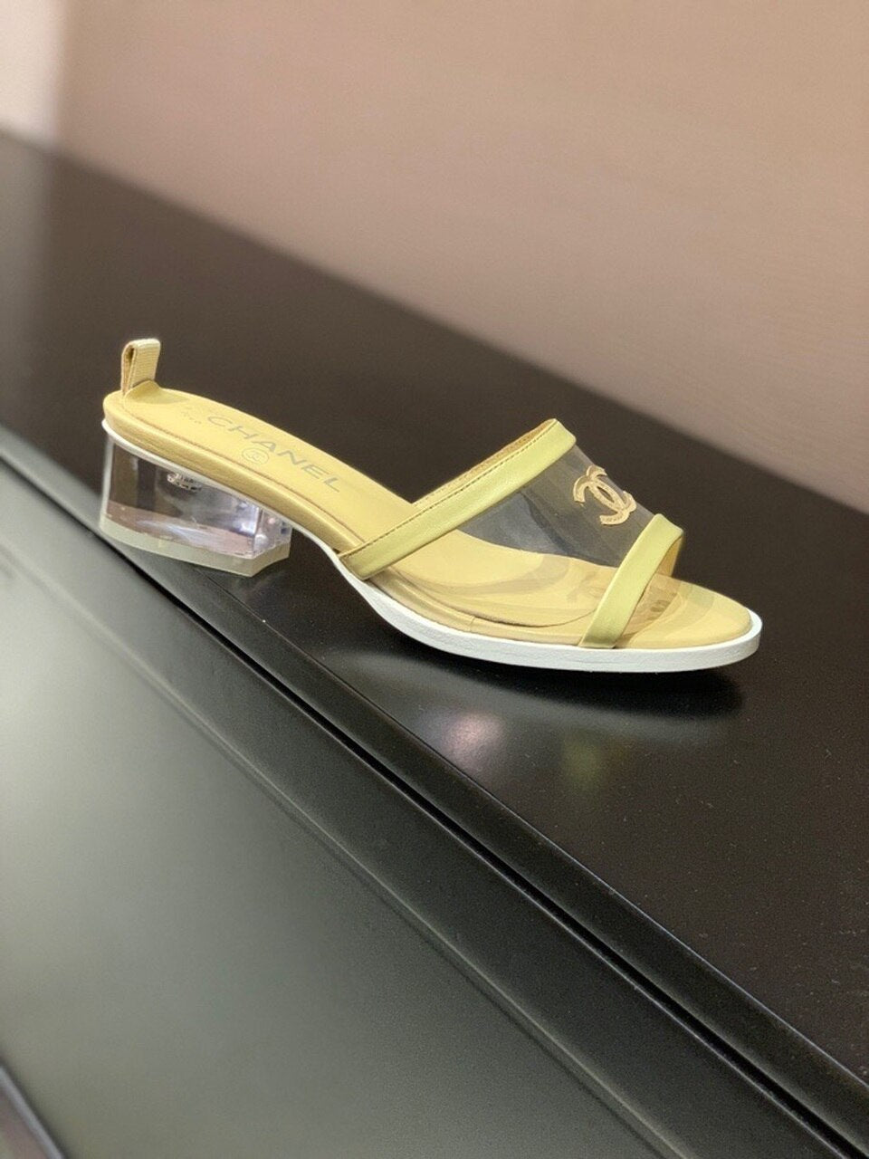 Chanel Transparent PVC Mules & Lambskin Leather Spring/Summer Collection, Beige