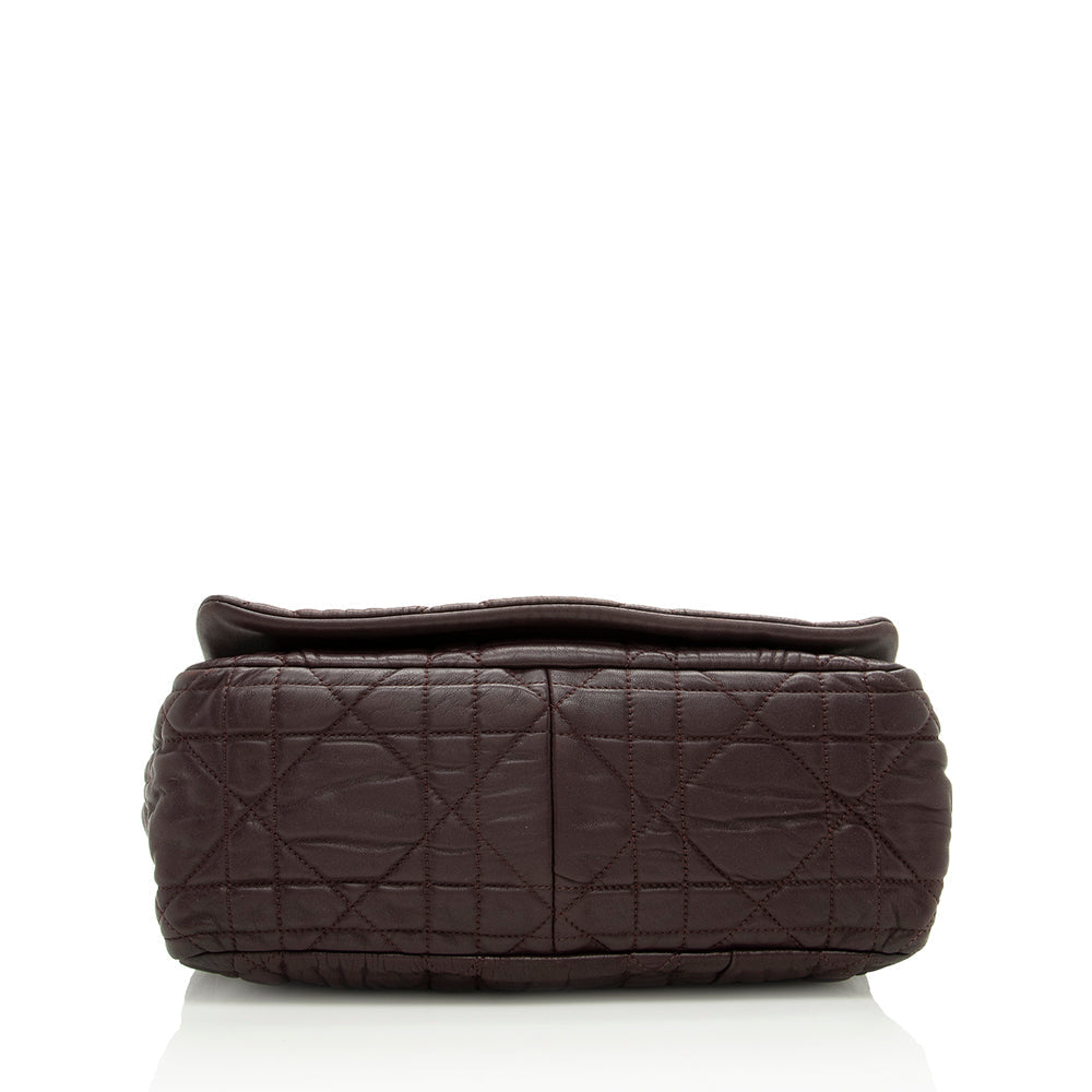 Dior Cannage Lambskin Large Flap Shoulder Bag (SHF-17526)