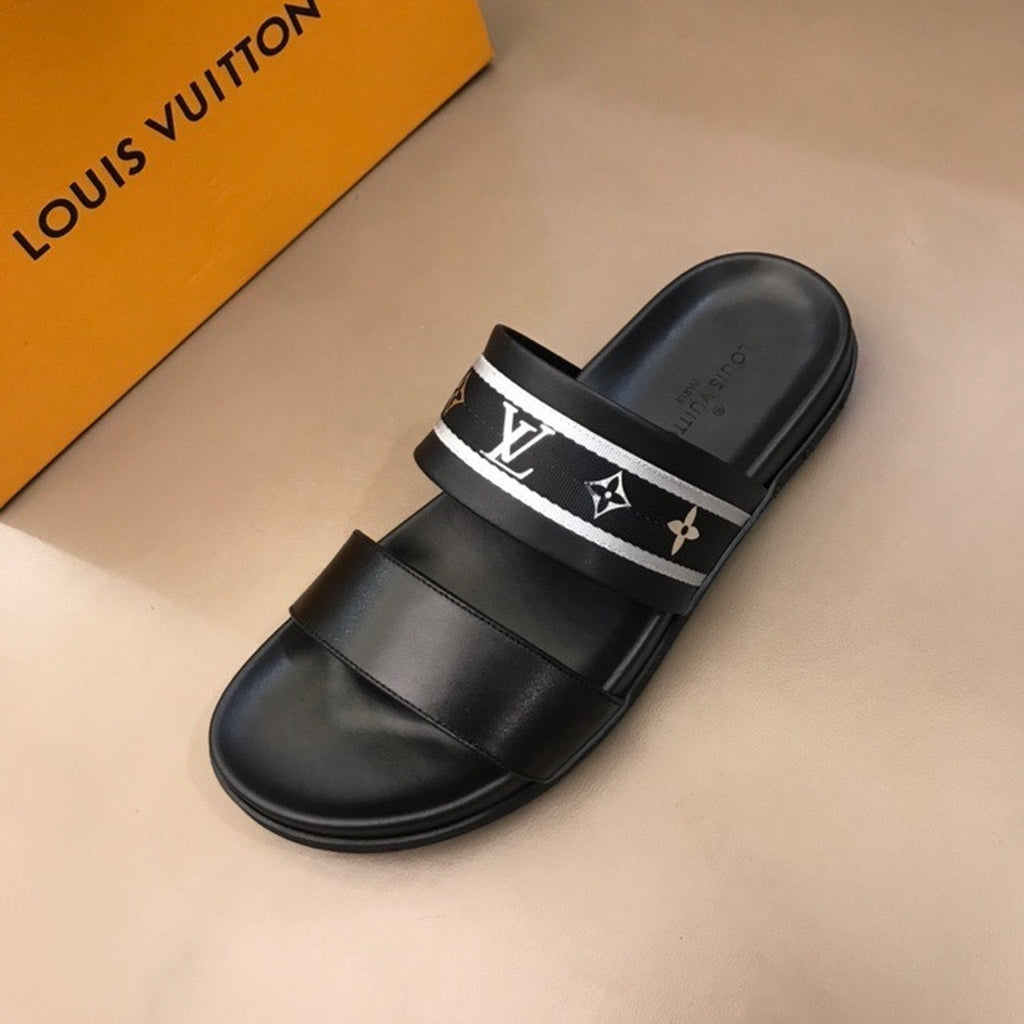 Louis Vuitton Double Strap Mules Mens Sandals Spring/Summer Collection Black/Silver