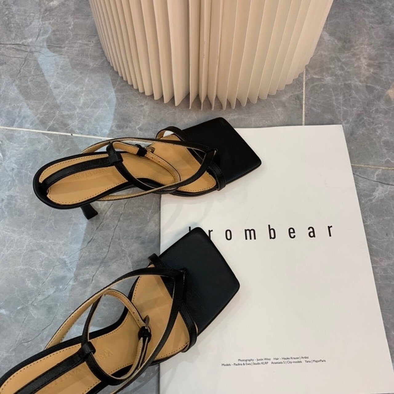Bottega Veneta Stretch Sandals 9cm Heel Lambskin Leather Spring/Summer 2020 Collection, Black