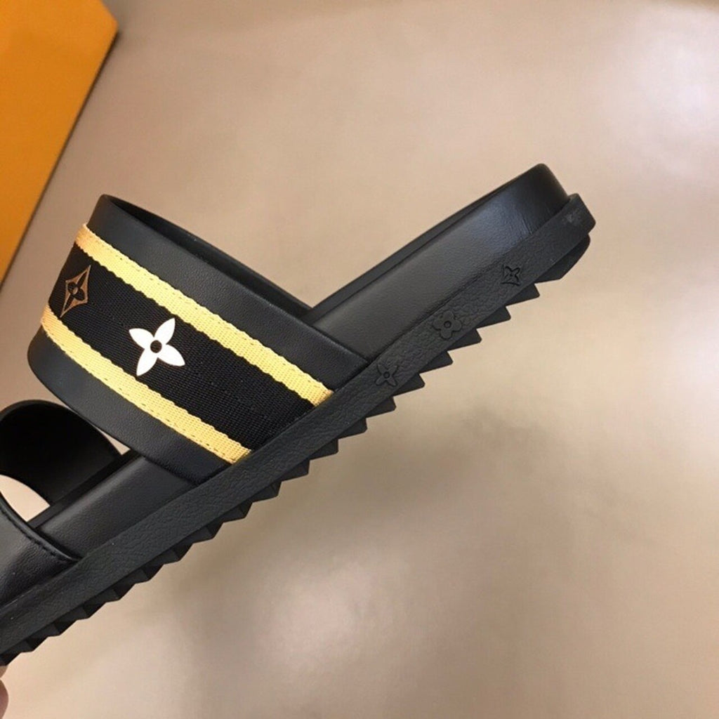 Louis Vuitton Double Strap Mules Mens Sandals Spring/Summer 2020 Collection Black/Gold