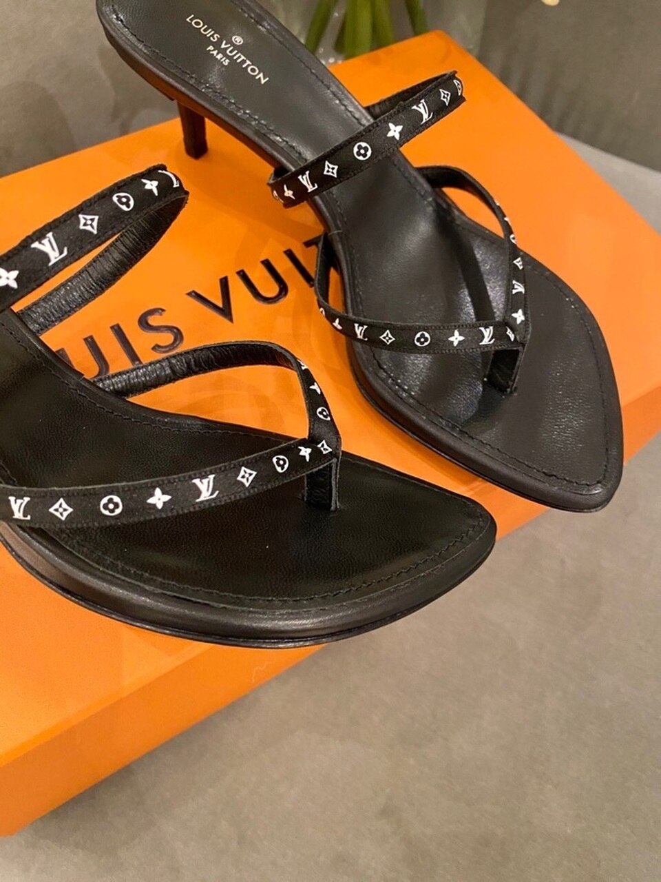 Louis Vuitton Citizen Thong Sandals Calfskin Leather Spring/Summer Collection 1A7S3A Black