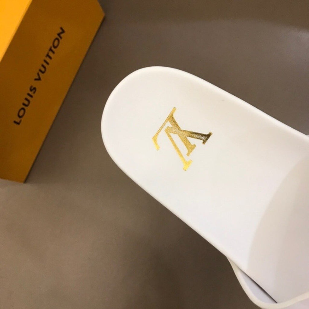 Louis Vuitton Mens Sandals Monogram Canvas Spring/Summer Collection White/Yellow