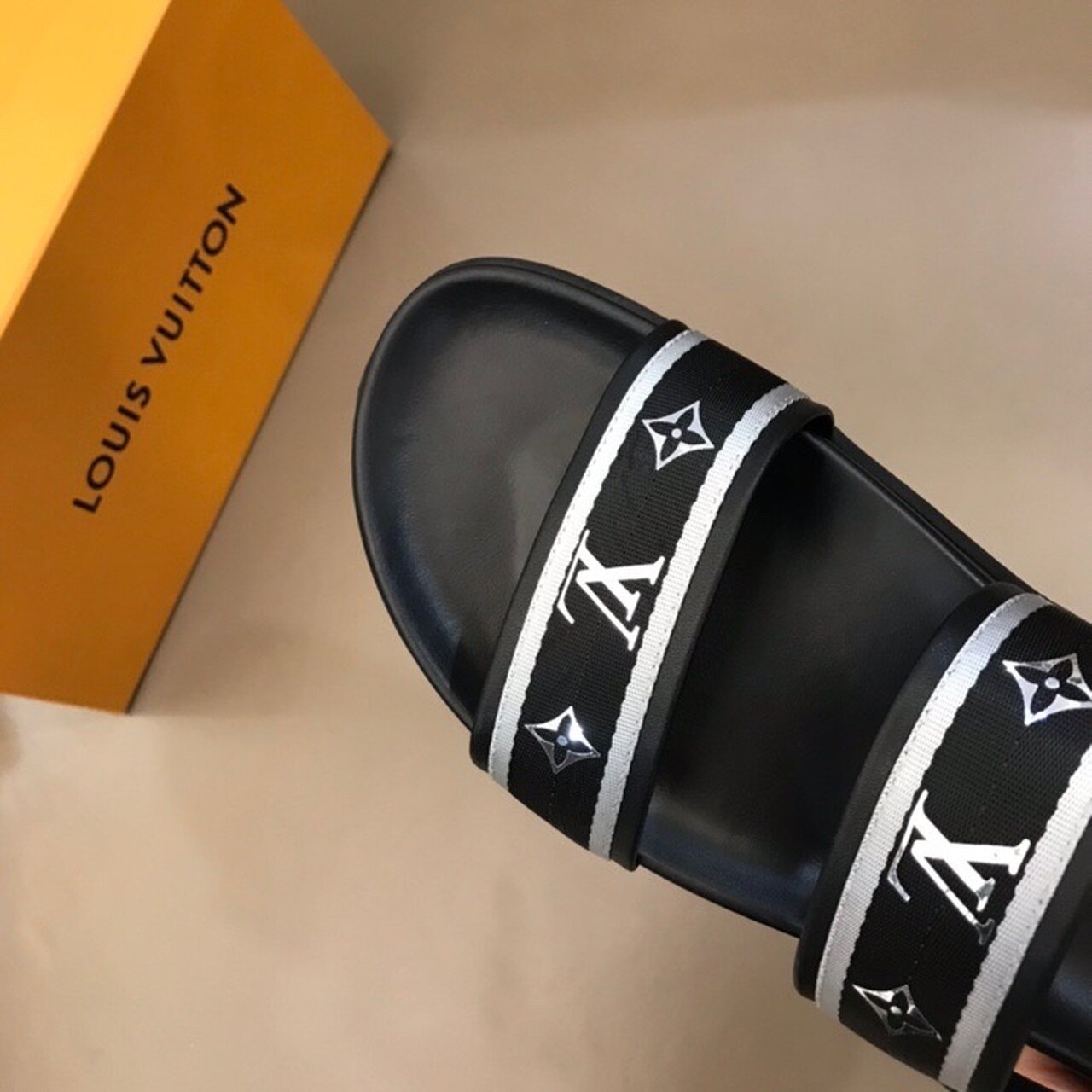 Louis Vuitton Double Strap Buckle Mules Mens Sandals Spring/Summer Collection Black/Silver
