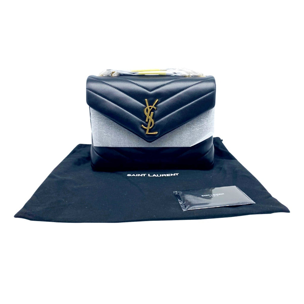 Saint Laurent Monogram Loulou 2020 Small Gold Ghw Black Leather Shoulder Bag