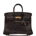 Hermes Black Matte Alligator Birkin 25cm Gold Hardware