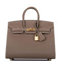 Hermes Birkin Sellier 25 Etoupe Epsom Gold Hardware