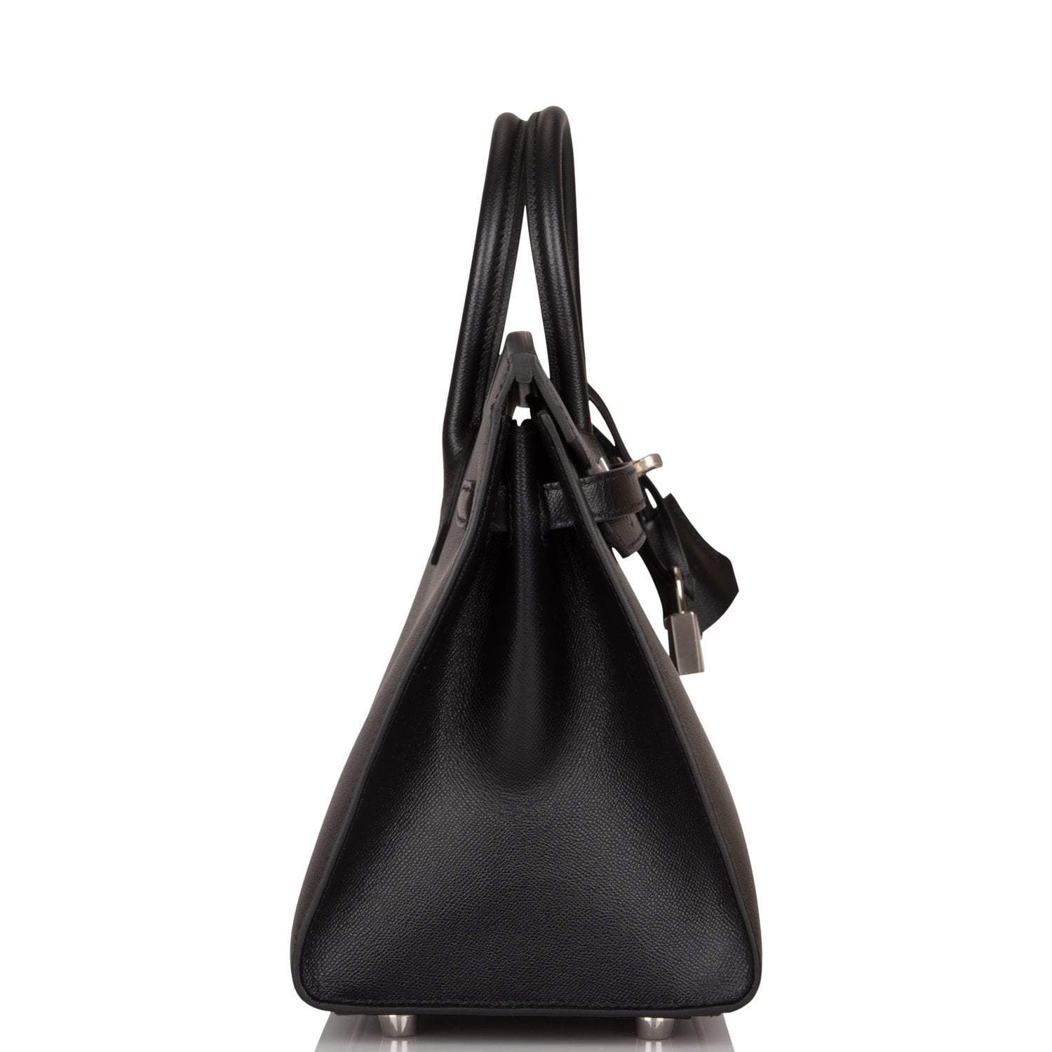 Hermes Birkin Sellier 25 Black Veau Madame Palladium Hardware