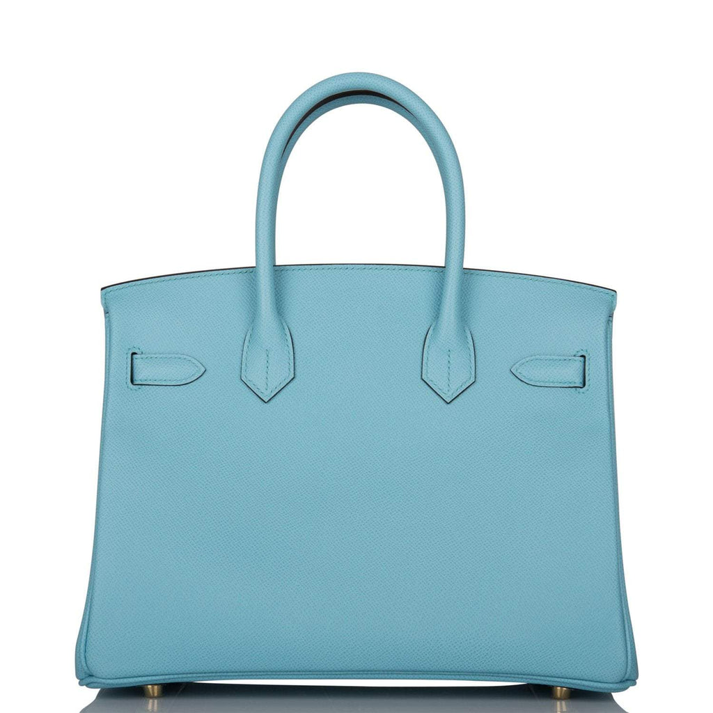 Hermes Birkin 30 Bleu Atoll Epsom Gold Hardware