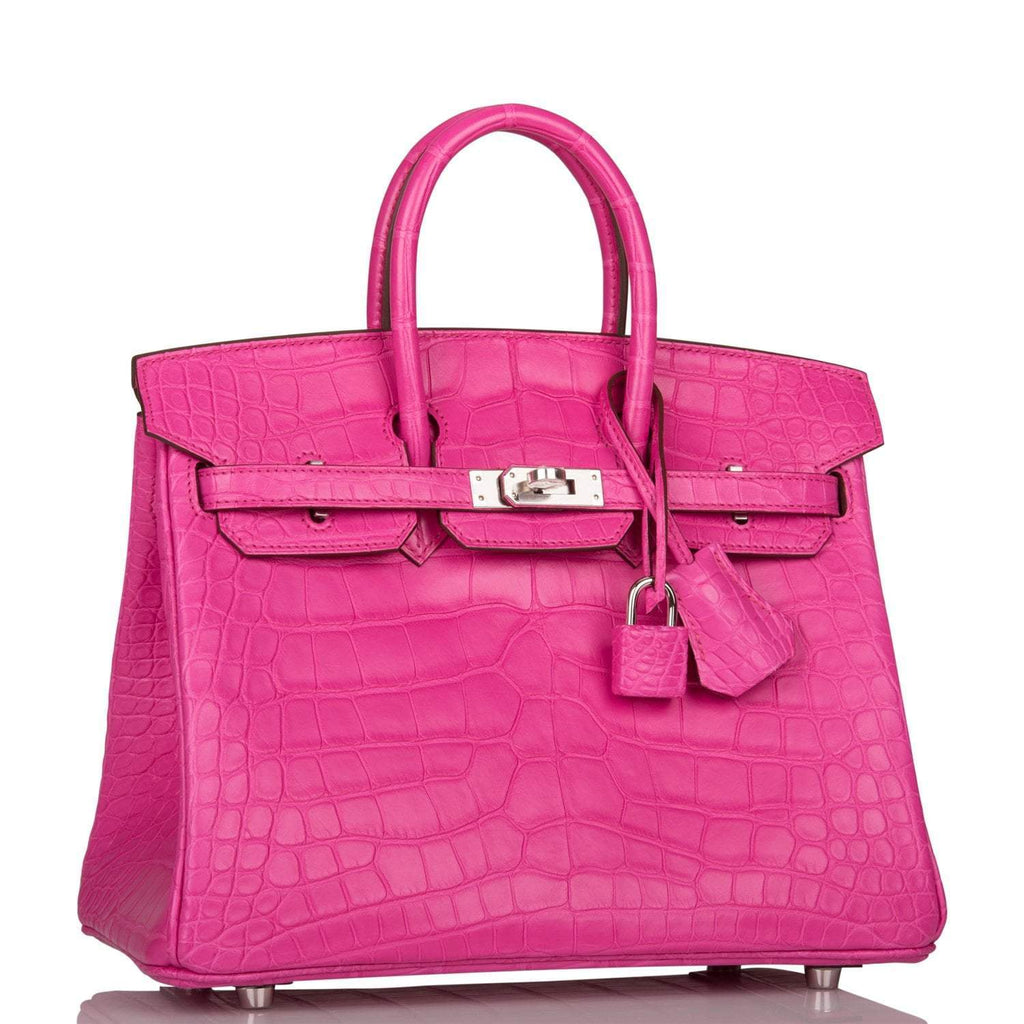 Hermes Birkin 25 Rose Shocking Matte Alligator Palladium Hardware