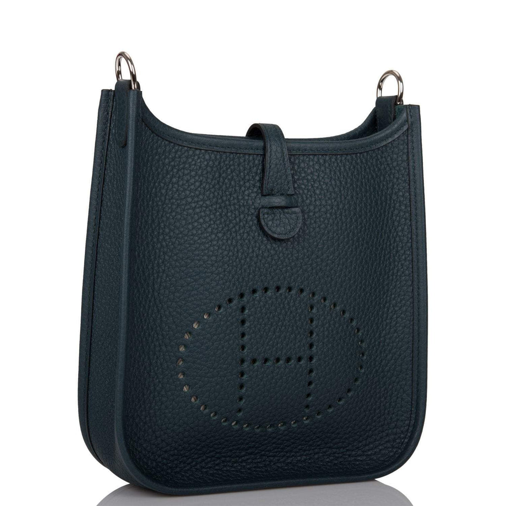 Hermes Vert Cypress Clemence Evelyne TPM Bag Palladium Hardware