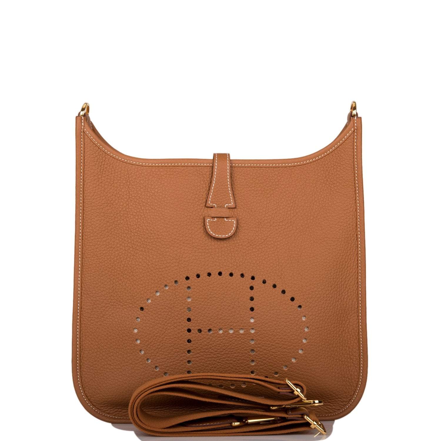 Hermes Gold Clemence Evelyne III PM Bag Gold Hardware