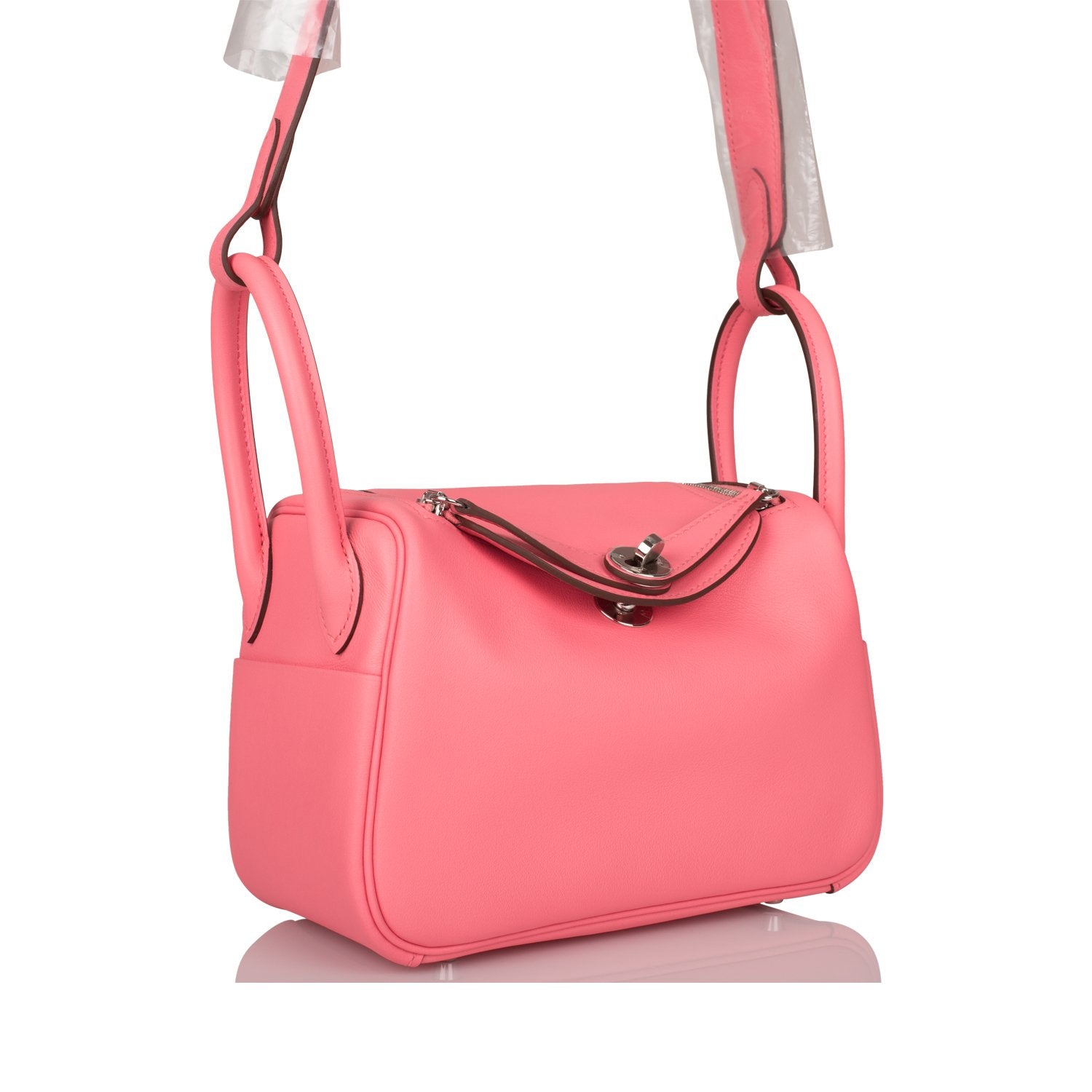 Hermes Rose D'Ete Swift Mini Lindy Palladium Hardware