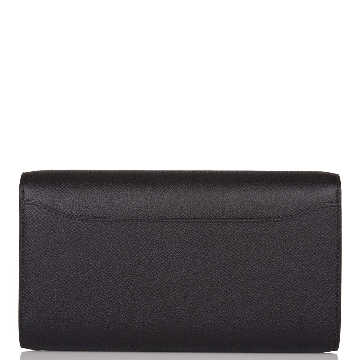 Hermes Black Epsom Constance Wallet To Go Rose Gold Hardware