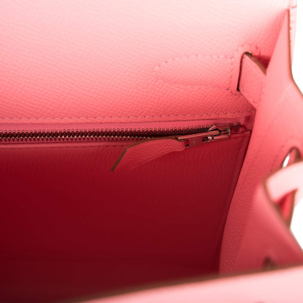 Hermes Rose Confetti Epsom Sellier Kelly 28cm Palladium Hardware