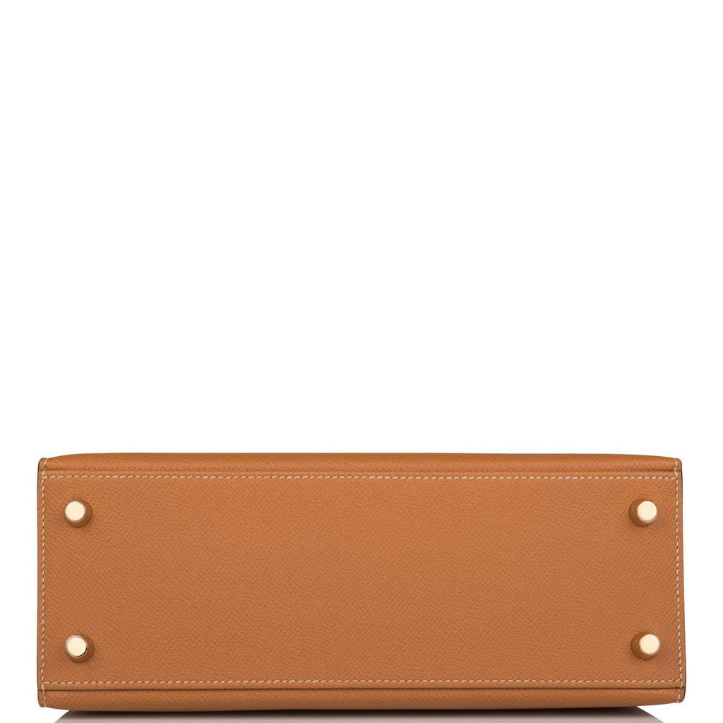 Hermes Kelly Sellier 25cm Gold and Trench Epsom  Brushed Gold Hardware