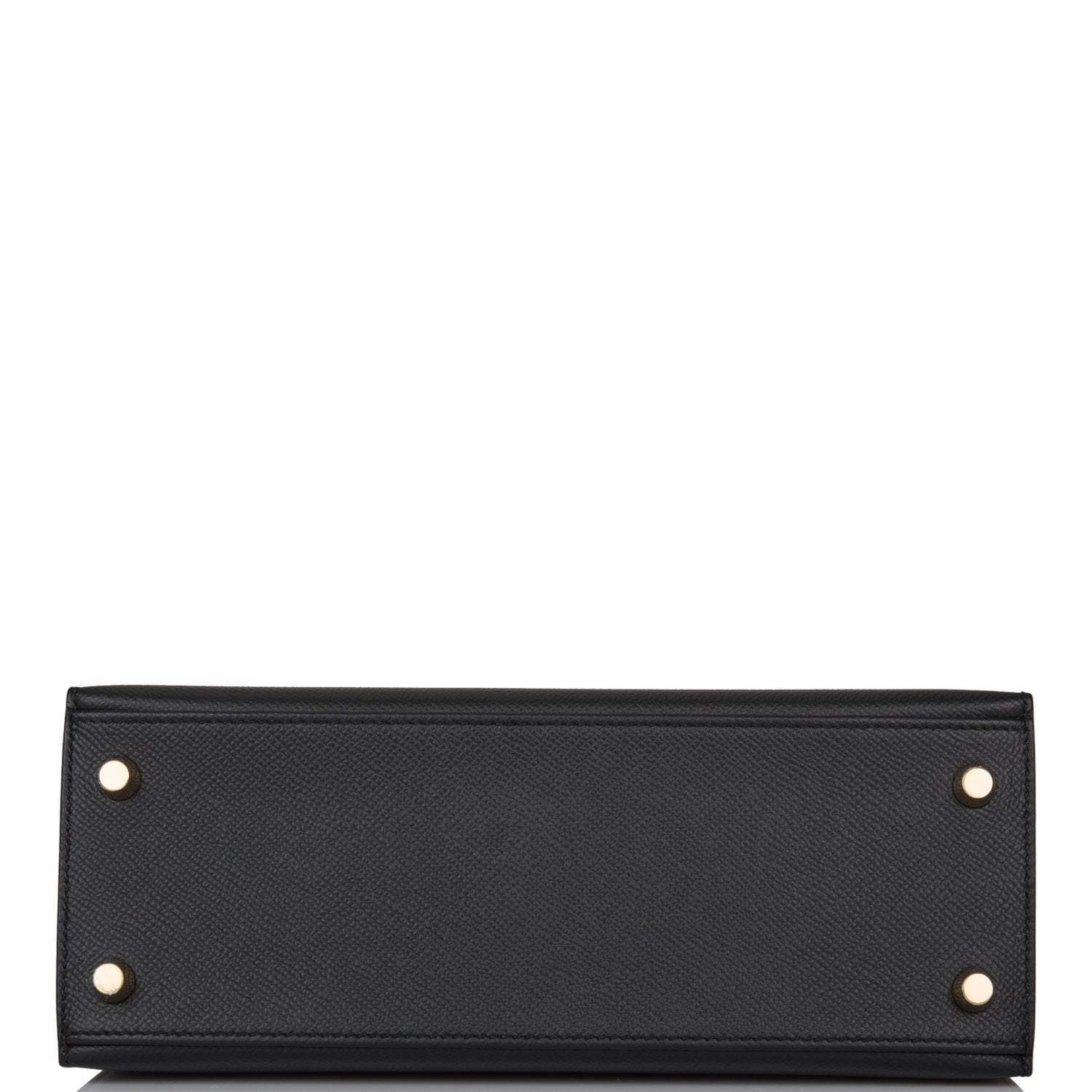 Hermes Kelly 28cm Bi-Color Black and Craie Epsom Sellier Brushed Gold Hardware
