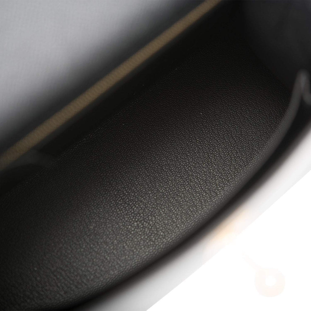 Hermes Kelly 28cm Bi-Color Black and Craie Epsom Sellier Brushed Gold Hardware