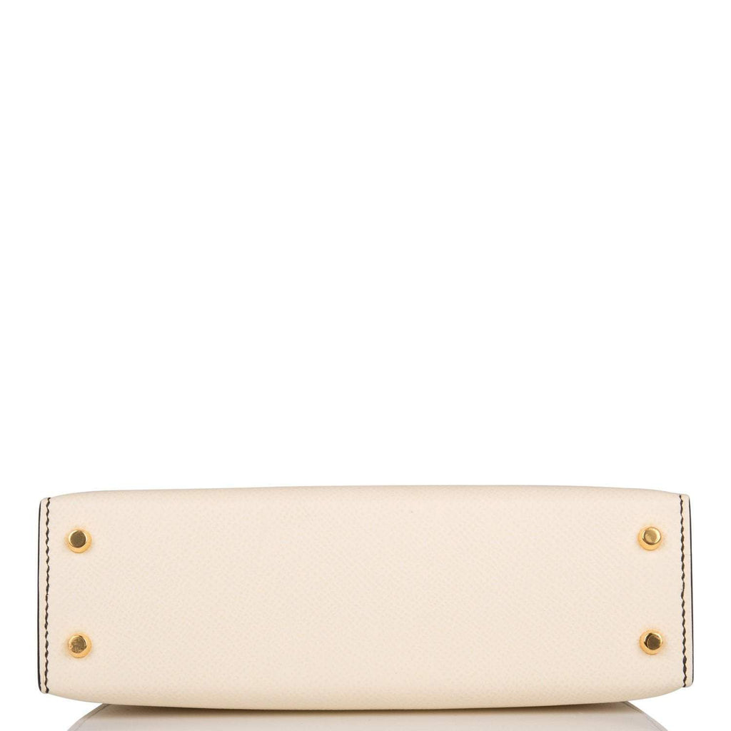 Hermes Kelly Sellier 20 Nata and Black Epsom Gold Hardware