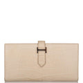 Hermes Beton Matte Alligator Bearn Wallet Palladium Hardware