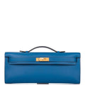 Hermes Deep Blue Swift Kelly Cut Gold Hardware