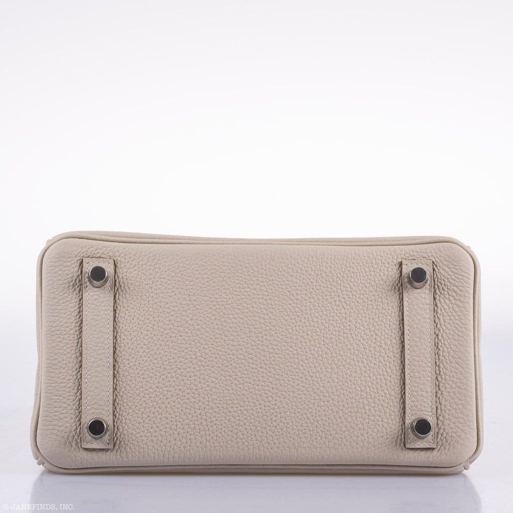 Hermes Birkin 25 Craie Togo Palladium Hardware - 2020, Y