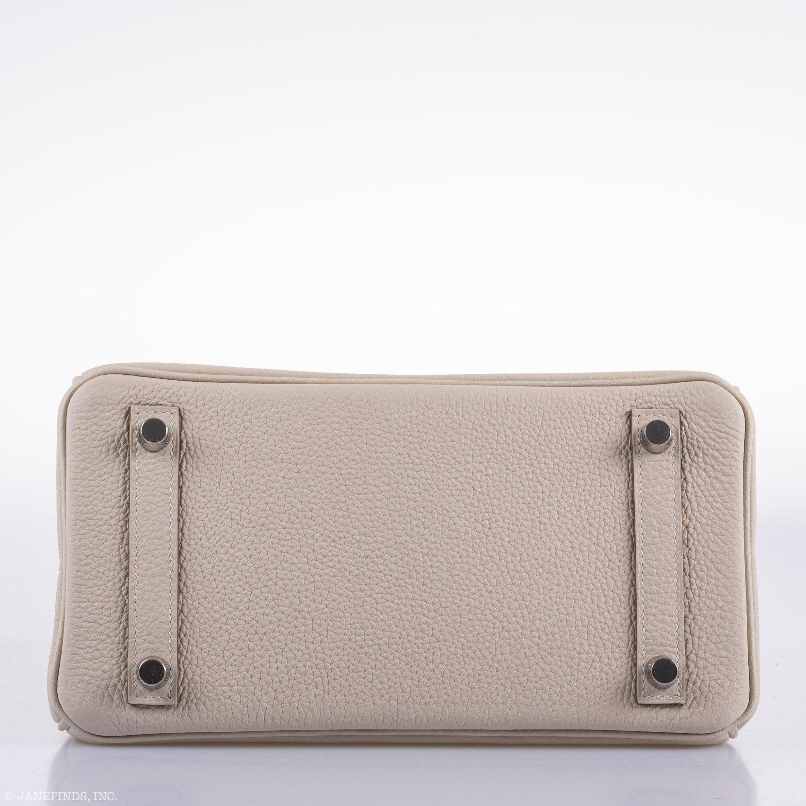 Hermes Birkin 25 Craie Togo Palladium Hardware - 2020, Y