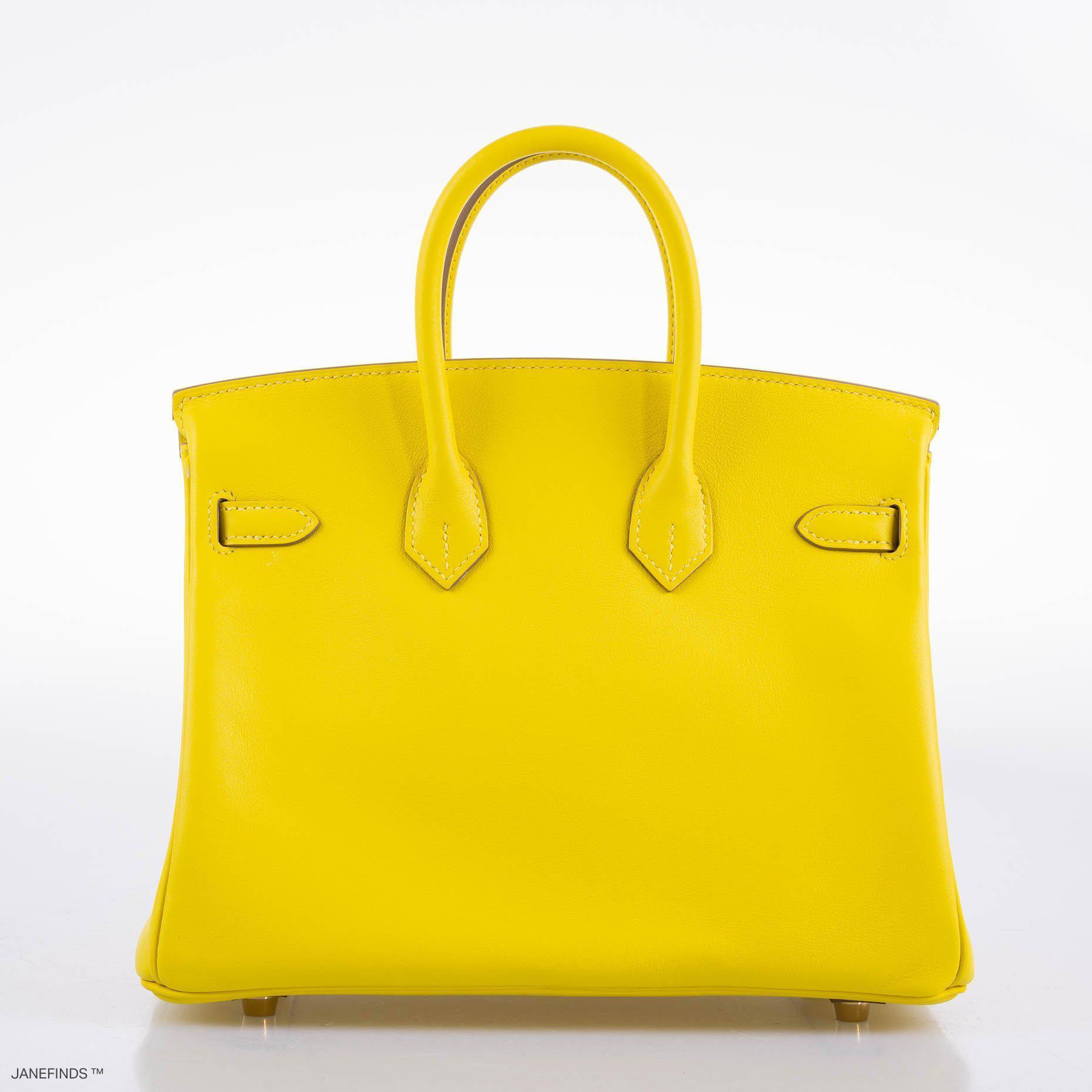 Hermes Birkin 25 Lime Swift Leather Gold Hardware - 2019, D