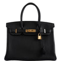 Hermes Birkin 30 Black Navillo Taurillon Leather Gold Hardware - 2020, Y