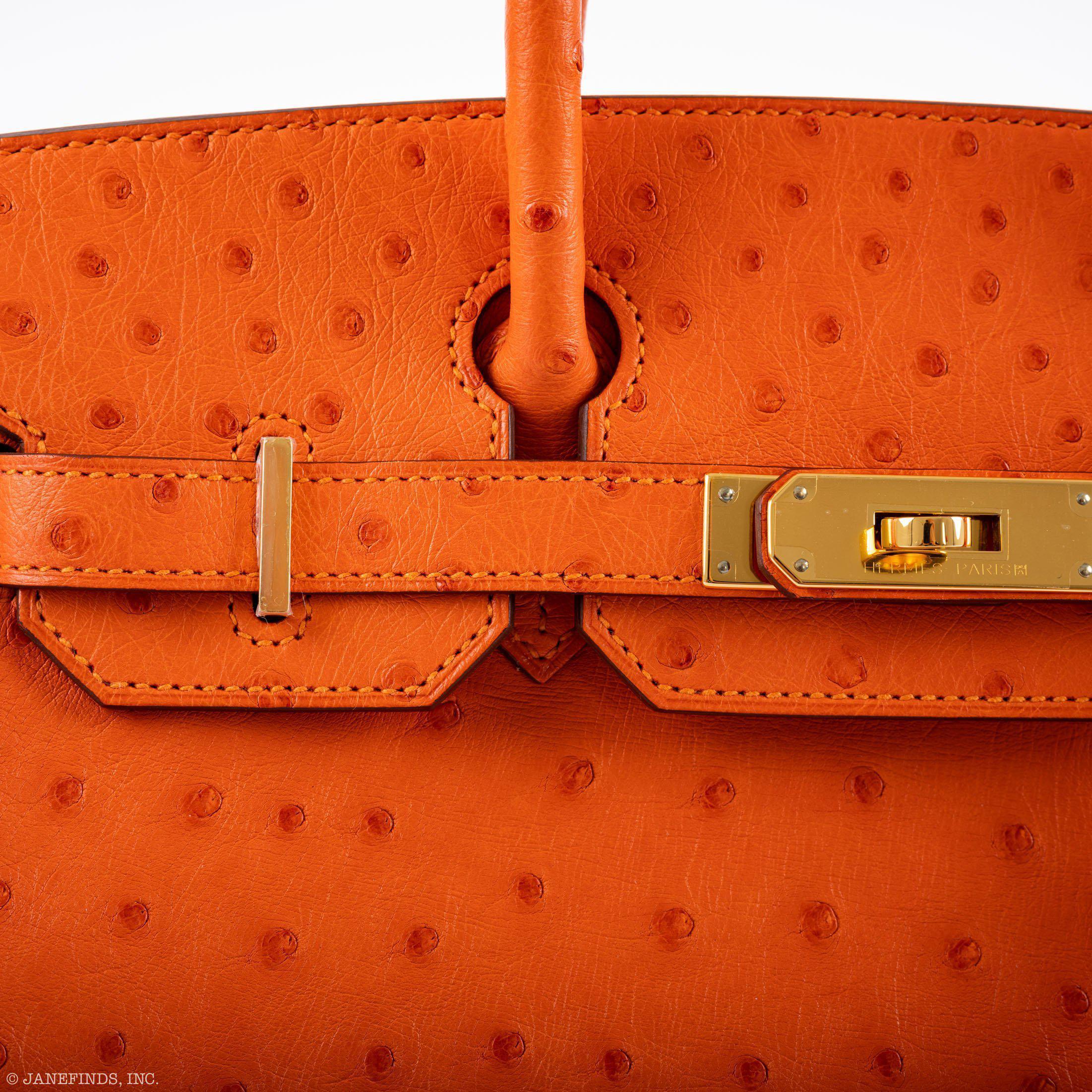 Hermes Birkin 30 Tangerine Ostrich with Gold Hardware - 2016, X