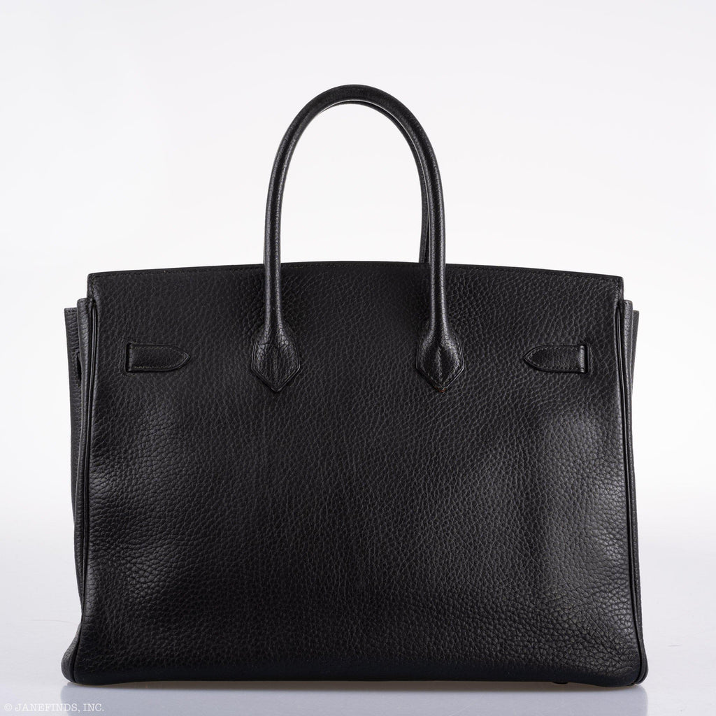 Hermes Birkin 35 Black Ardennes Leather Gold Hardware - Circle W