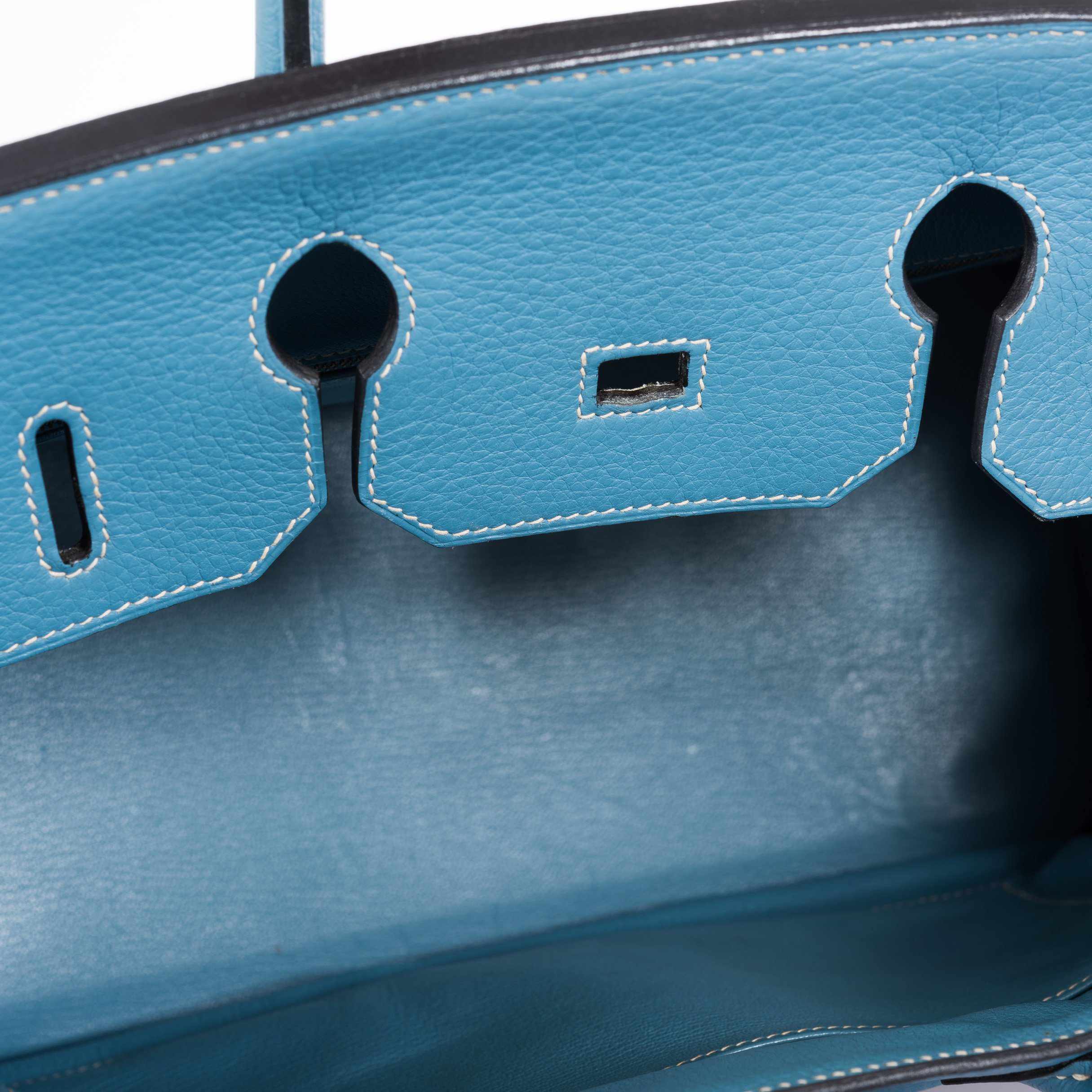 Hermes Birkin 35 Blue Jean Togo with Palladium Hardware - 2008, K Square