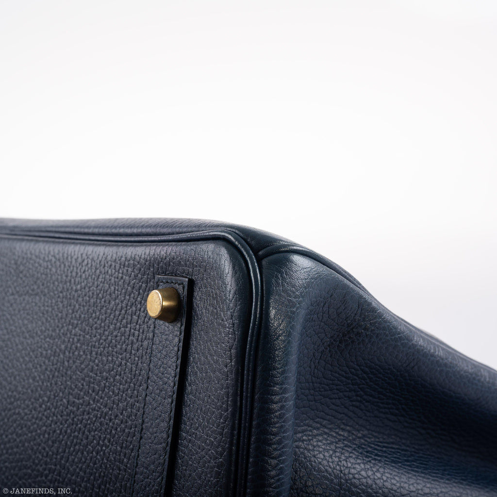 Hermes Birkin 35 Blue Saphire Ardennes leather Gold Hardware - Z Circle