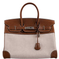 Hermes Birkin 35 Toile & Barenia with Palladium Hardware - 2009, M Square