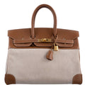 Hermes Birkin 35 Toile & Gold Epsom Gold Hardware